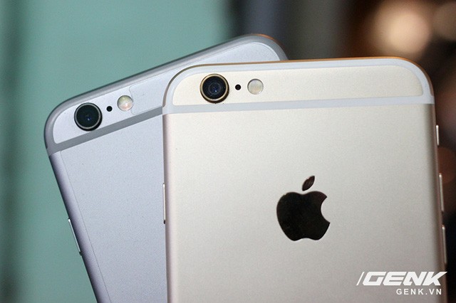 Camera sau của iPhone 6s thật (Grey phía sau) cũng có kính tối màu hơn. Camera sau của iPhone 6s thật (Grey phía sau) cũng có kính tối màu hơn.